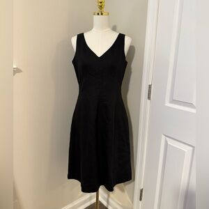 Talbots Irish Linen Black Midi Dress